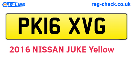 PK16XVG are the vehicle registration plates.