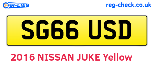 SG66USD are the vehicle registration plates.