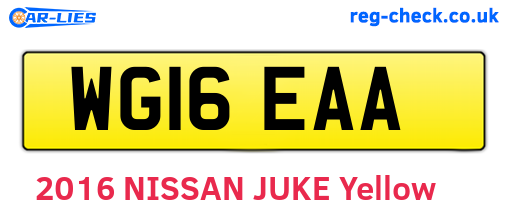 WG16EAA are the vehicle registration plates.