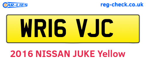 WR16VJC are the vehicle registration plates.