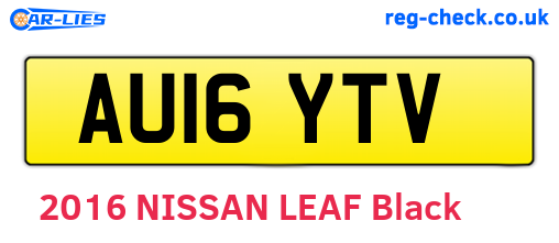 AU16YTV are the vehicle registration plates.