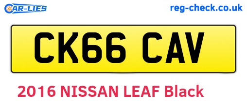 CK66CAV are the vehicle registration plates.