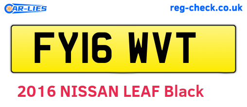 FY16WVT are the vehicle registration plates.