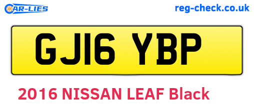 GJ16YBP are the vehicle registration plates.