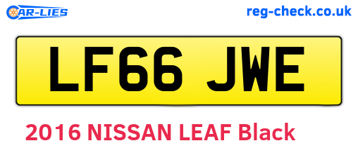 LF66JWE are the vehicle registration plates.