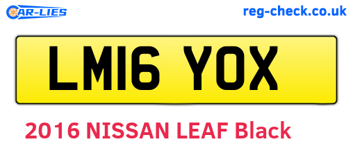 LM16YOX are the vehicle registration plates.