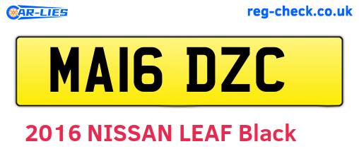 MA16DZC are the vehicle registration plates.