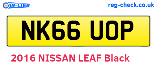 NK66UOP are the vehicle registration plates.