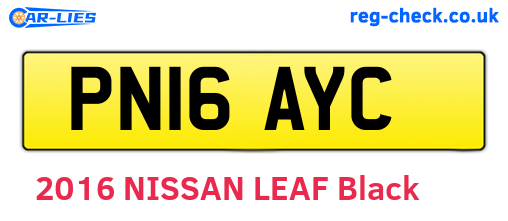 PN16AYC are the vehicle registration plates.