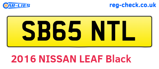 SB65NTL are the vehicle registration plates.