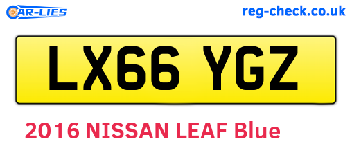LX66YGZ are the vehicle registration plates.