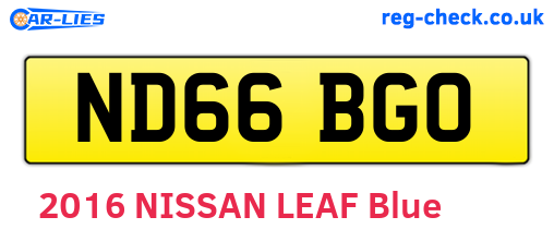 ND66BGO are the vehicle registration plates.
