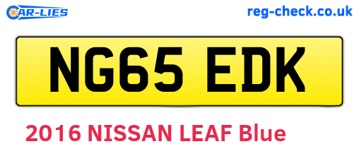 NG65EDK are the vehicle registration plates.