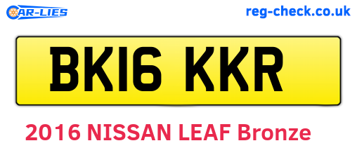 BK16KKR are the vehicle registration plates.