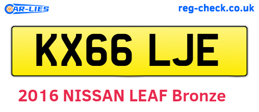 KX66LJE are the vehicle registration plates.