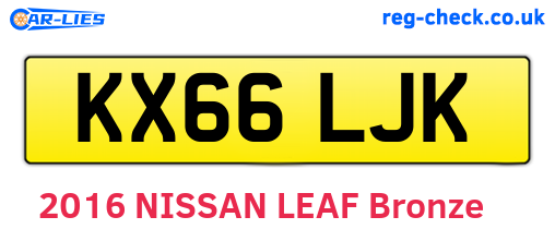 KX66LJK are the vehicle registration plates.