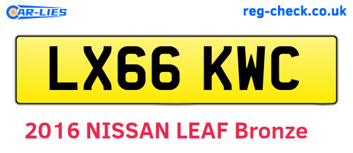 LX66KWC are the vehicle registration plates.