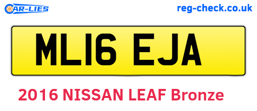 ML16EJA are the vehicle registration plates.