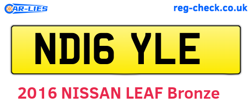 ND16YLE are the vehicle registration plates.