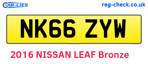 NK66ZYW are the vehicle registration plates.