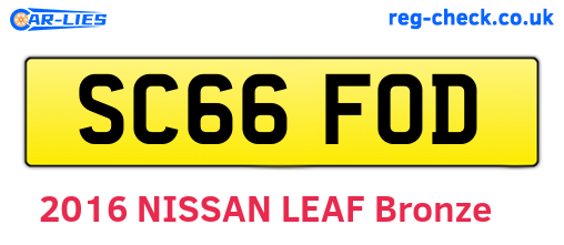 SC66FOD are the vehicle registration plates.