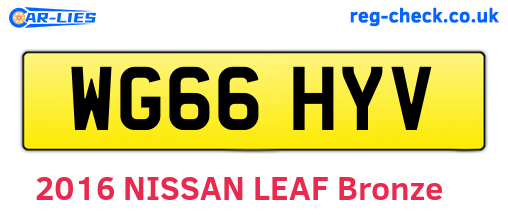 WG66HYV are the vehicle registration plates.