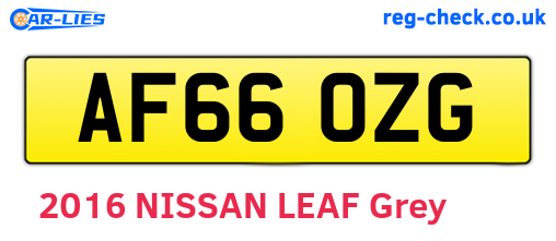 AF66OZG are the vehicle registration plates.