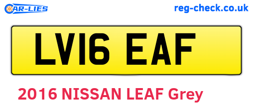 LV16EAF are the vehicle registration plates.
