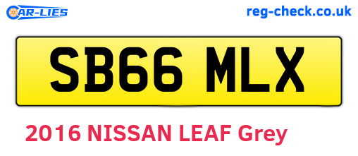 SB66MLX are the vehicle registration plates.