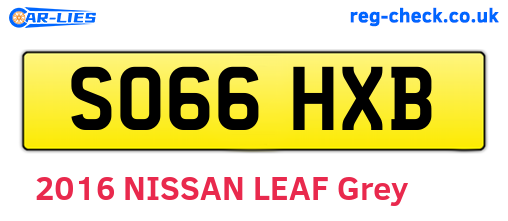 SO66HXB are the vehicle registration plates.