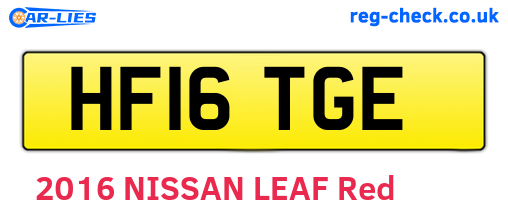 HF16TGE are the vehicle registration plates.