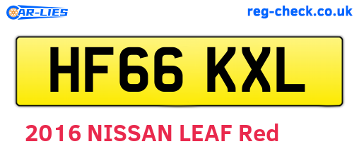 HF66KXL are the vehicle registration plates.