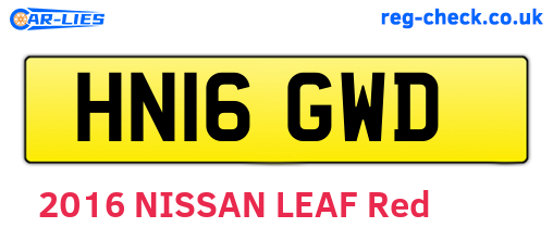 HN16GWD are the vehicle registration plates.