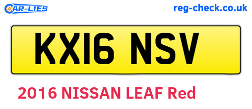 KX16NSV are the vehicle registration plates.