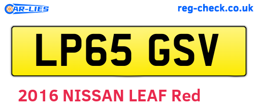 LP65GSV are the vehicle registration plates.