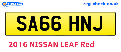 SA66HNJ are the vehicle registration plates.