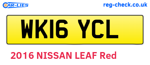 WK16YCL are the vehicle registration plates.