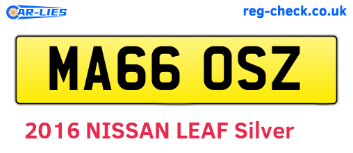 MA66OSZ are the vehicle registration plates.