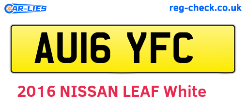 AU16YFC are the vehicle registration plates.
