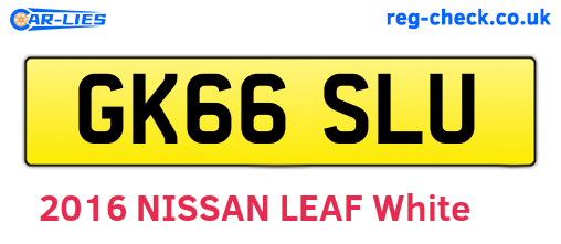 GK66SLU are the vehicle registration plates.