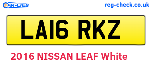 LA16RKZ are the vehicle registration plates.