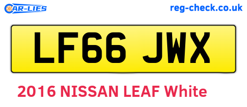 LF66JWX are the vehicle registration plates.
