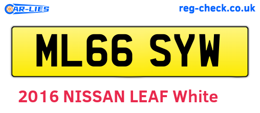 ML66SYW are the vehicle registration plates.