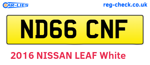 ND66CNF are the vehicle registration plates.