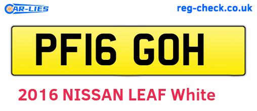 PF16GOH are the vehicle registration plates.