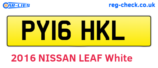 PY16HKL are the vehicle registration plates.