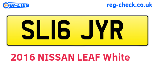 SL16JYR are the vehicle registration plates.