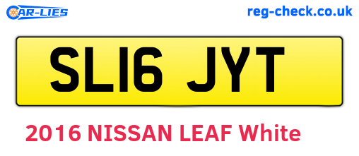 SL16JYT are the vehicle registration plates.