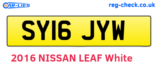 SY16JYW are the vehicle registration plates.