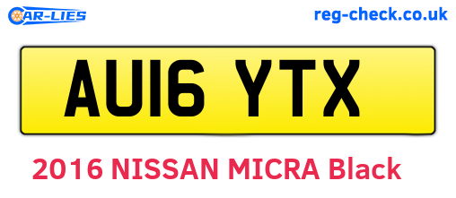 AU16YTX are the vehicle registration plates.